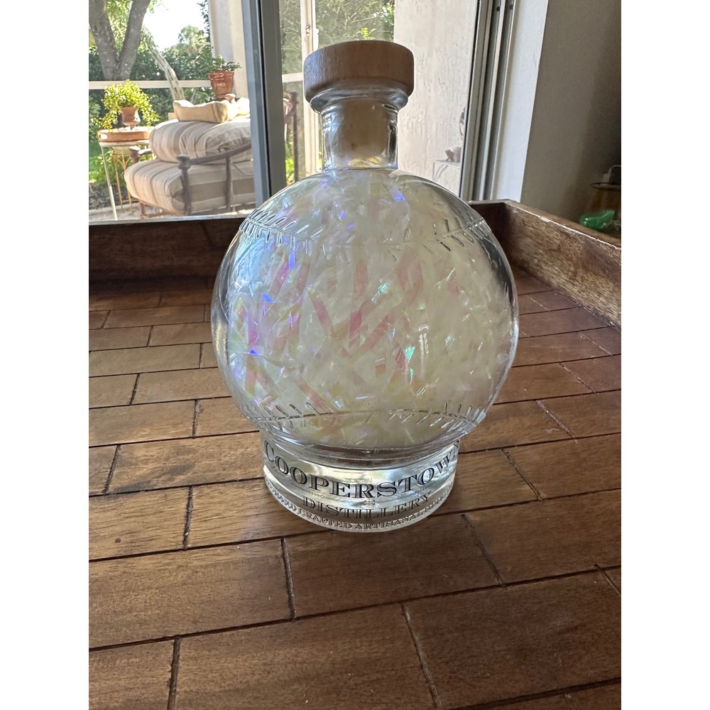 Cooperstown Distillery Baseball  Empty Decanter Home Plate Base EUC